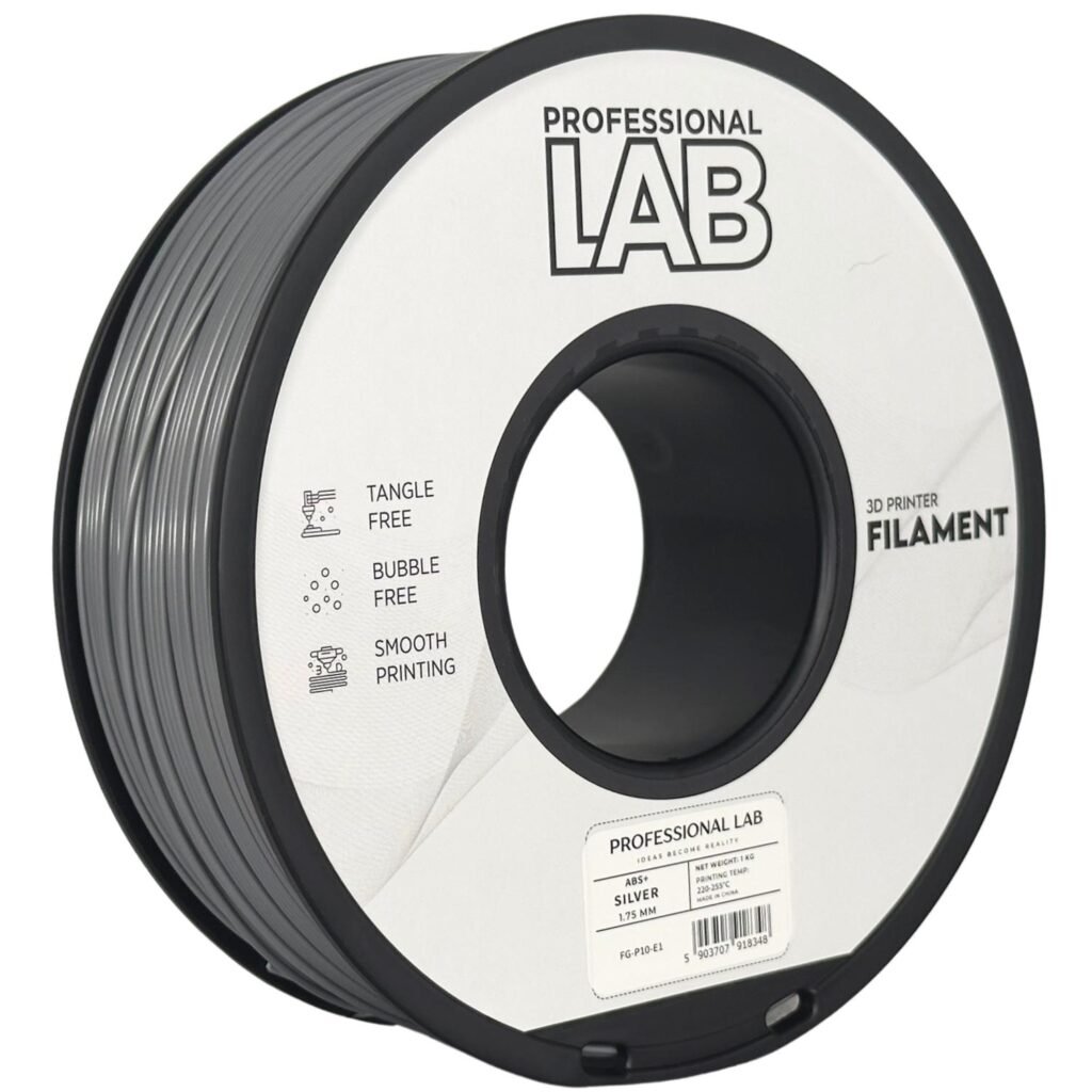 ABS+ silver 1 kg 3D spausdinimo filamentas
