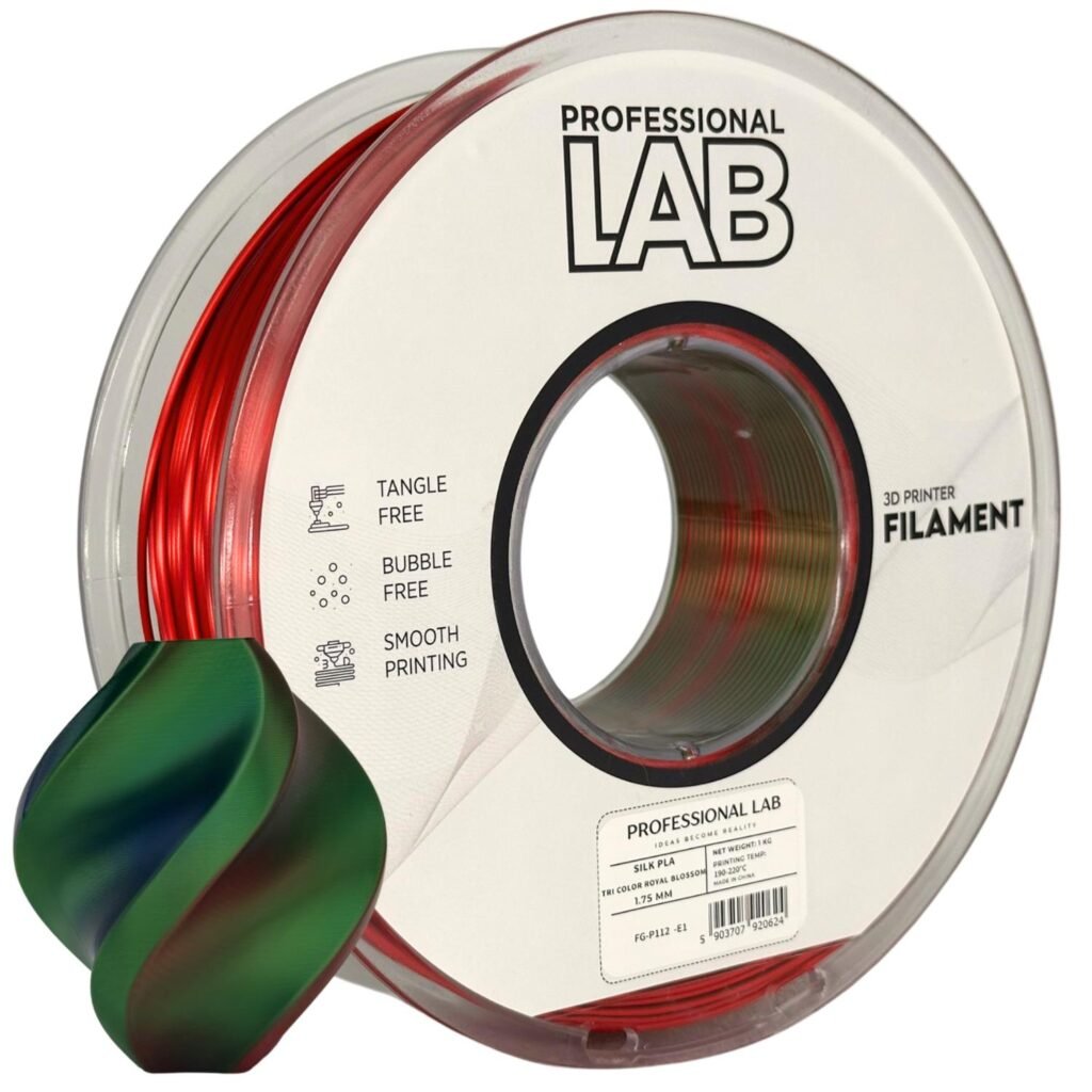 Silk PLA Tri Color Royal Blossom 1 kg 3D spausdinimo filamentas
