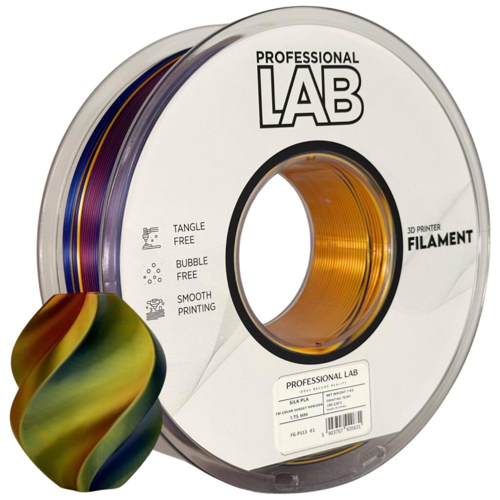 Silk PLA Tri Color Sunset Horizon 1 kg 3D spausdinimo filamentas