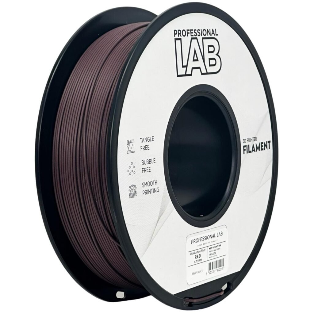 PLA Carbon Fiber Red 1 kg 3D spausdinimo filamentas