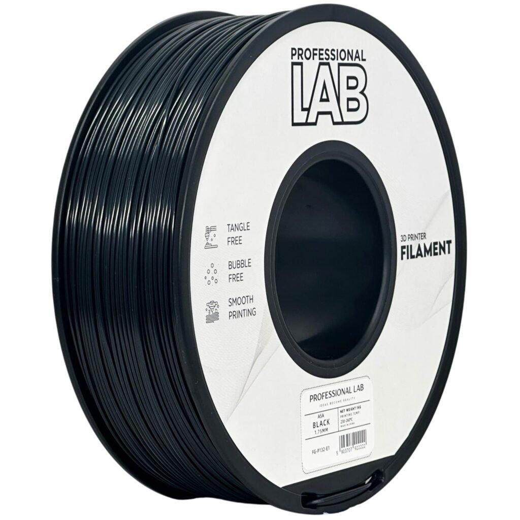 ASA black 1 kg 3D spausdinimo filamentas