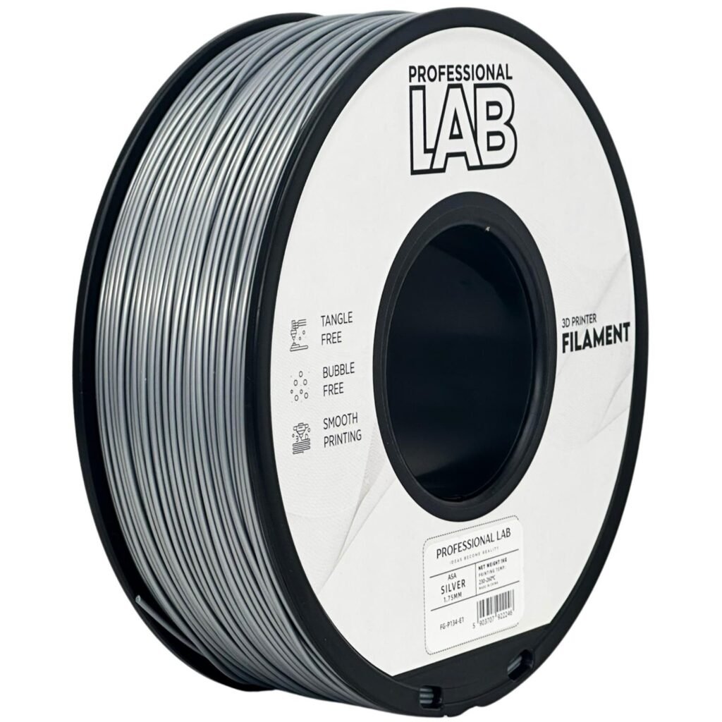 ASA silver 1 kg 3D spausdinimo filamentas