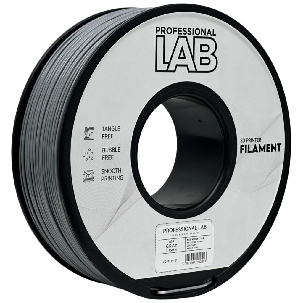 ASA gray 1 kg 3D spausdinimo filamentas