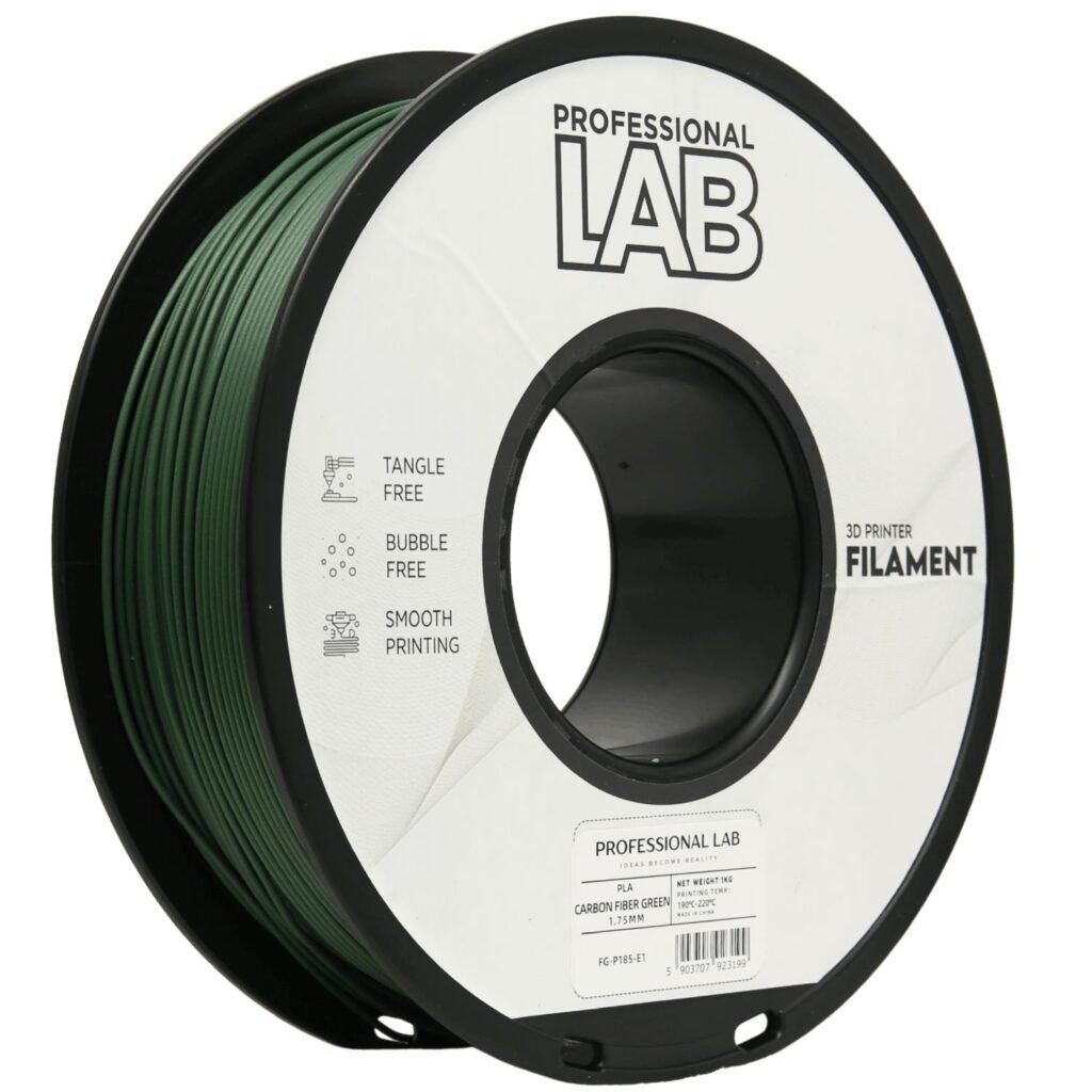 PLA Carbon Fiber green 1 kg 3D spausdinimo filamentas