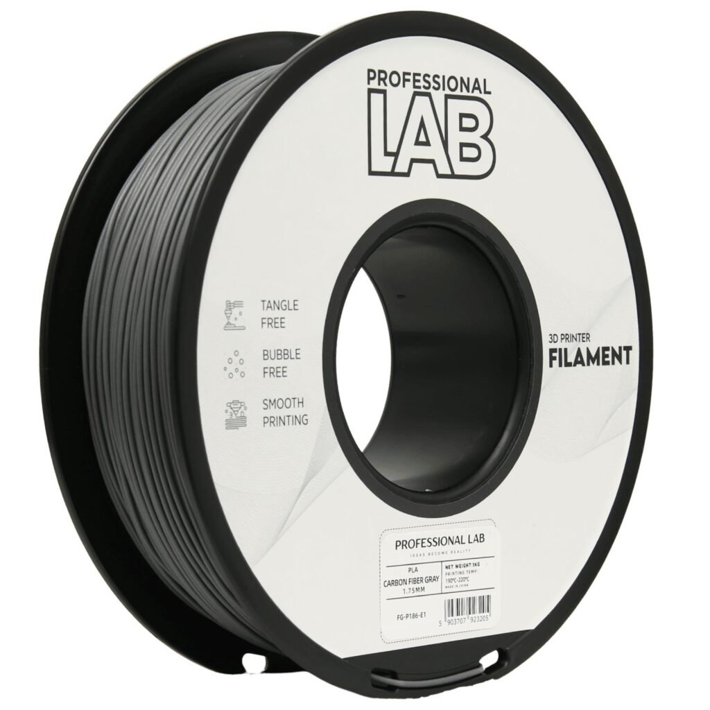 PLA Carbon Fiber gray 1 kg 3D spausdinimo filamentas