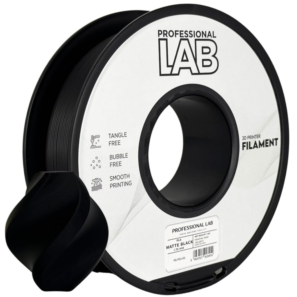 PLA matte black 1 kg 3D spausdinimo filamentas