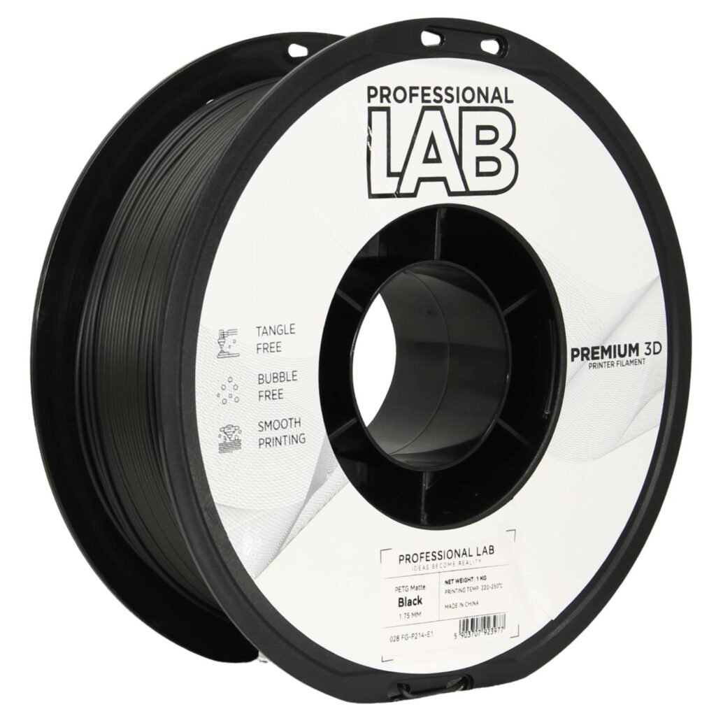 PETG matte black 1 kg 3D spausdinimo filamentas