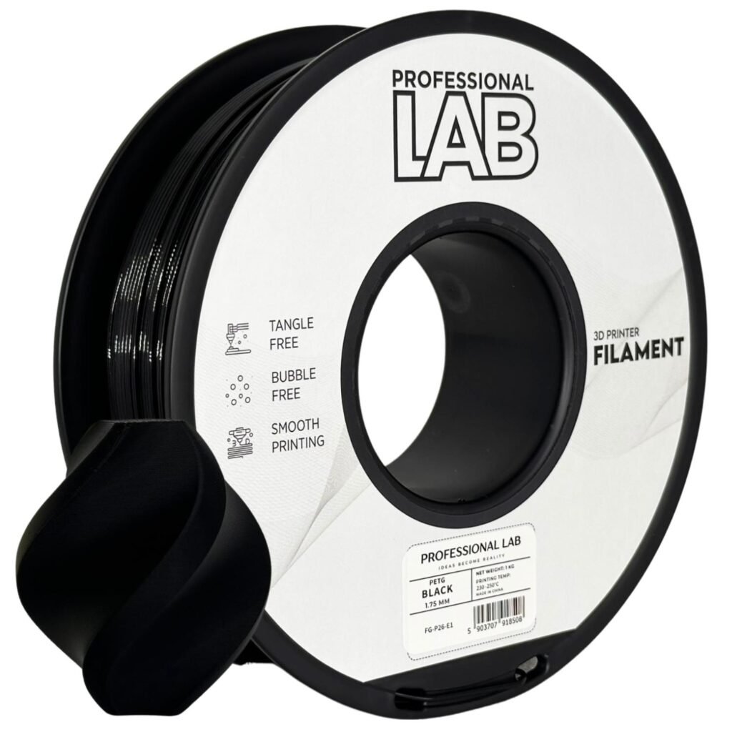 PETG black 1 kg 3D spausdinimo filamentas