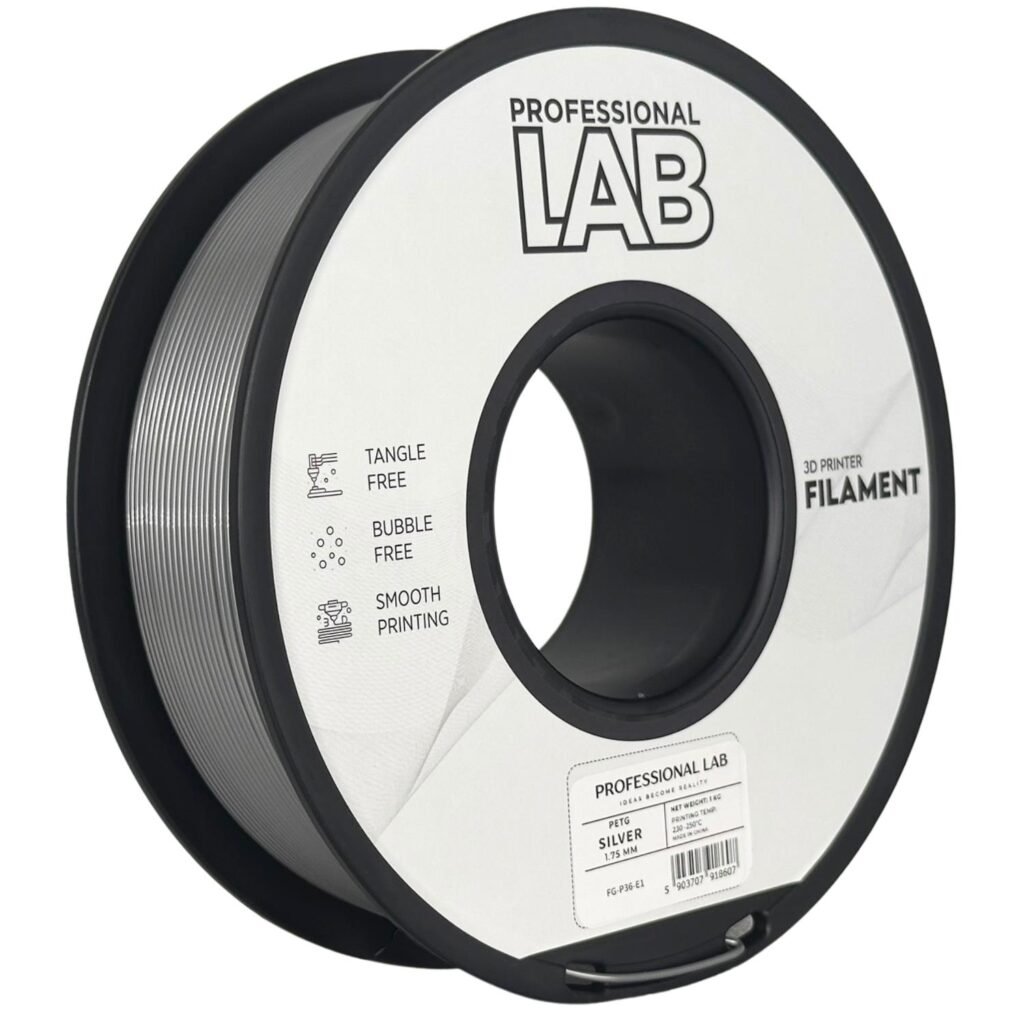 PETG silver 1 kg 3D spausdinimo filamentas