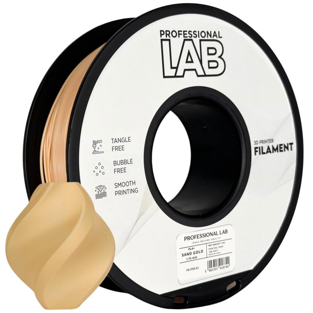 PLA+ sand gold 1 kg 3D spausdinimo filamentas