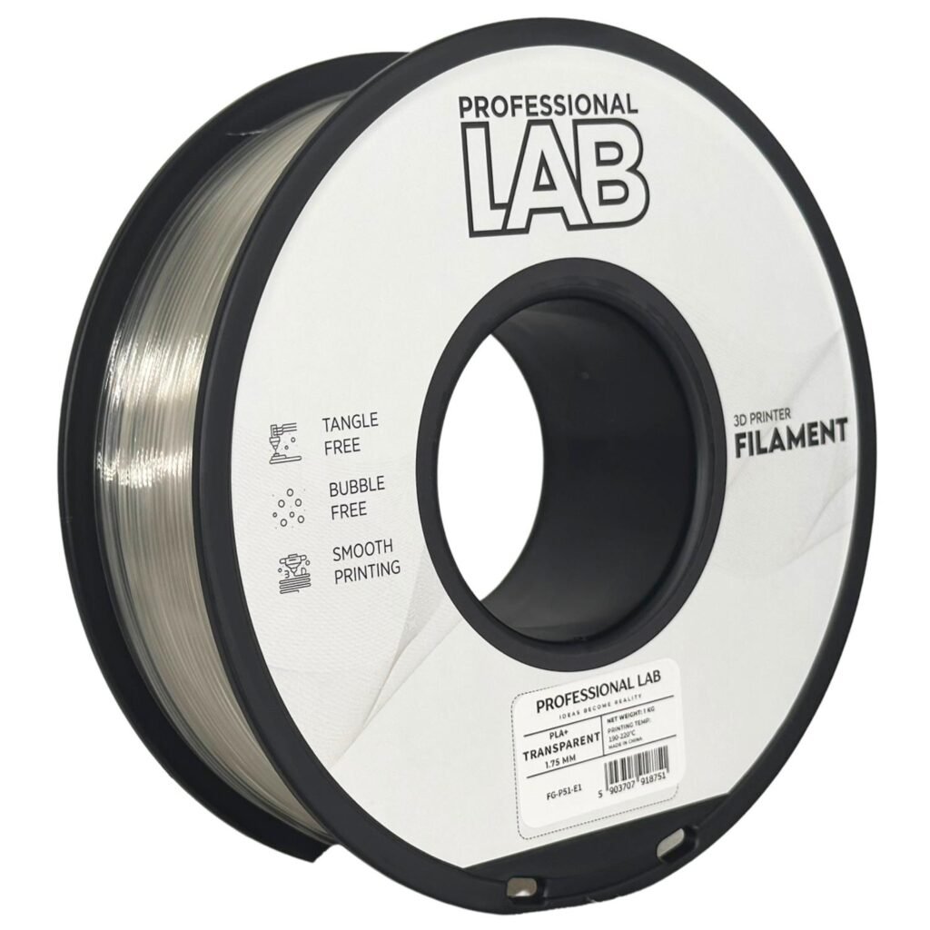 PLA+ transparent 1 kg 3D spausdinimo filamentas