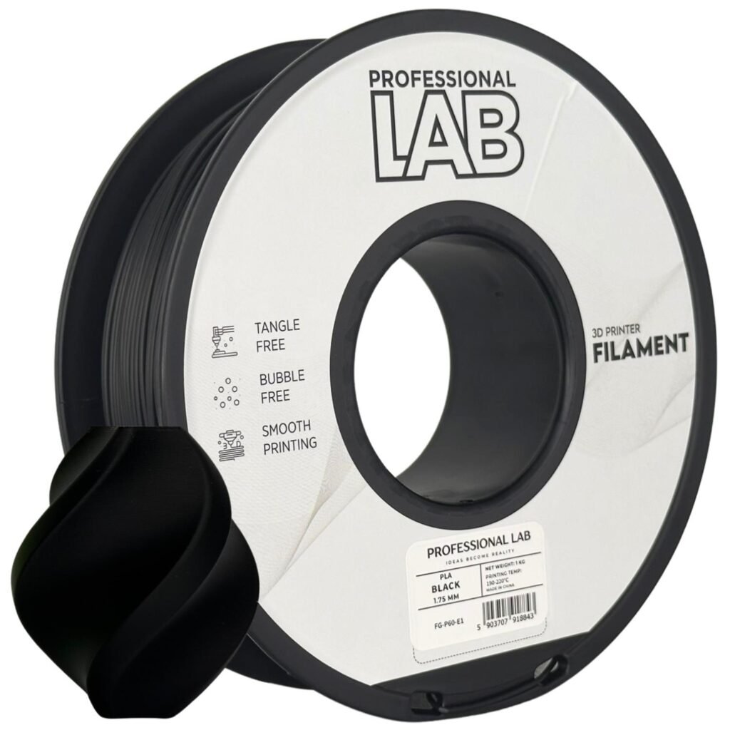 PLA black 1 kg 3D spausdinimo filamentas