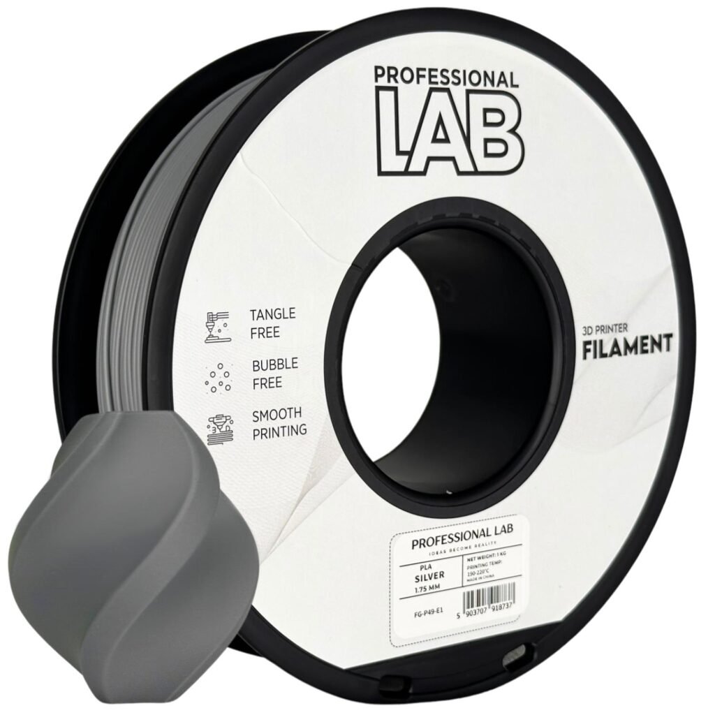 PLA silver 1 kg 3D spausdinimo filamentas