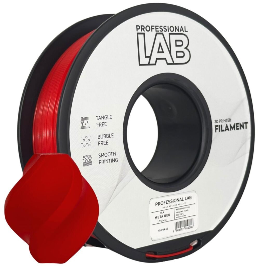 PLA meta red 1 kg 3D spausdinimo filamentas