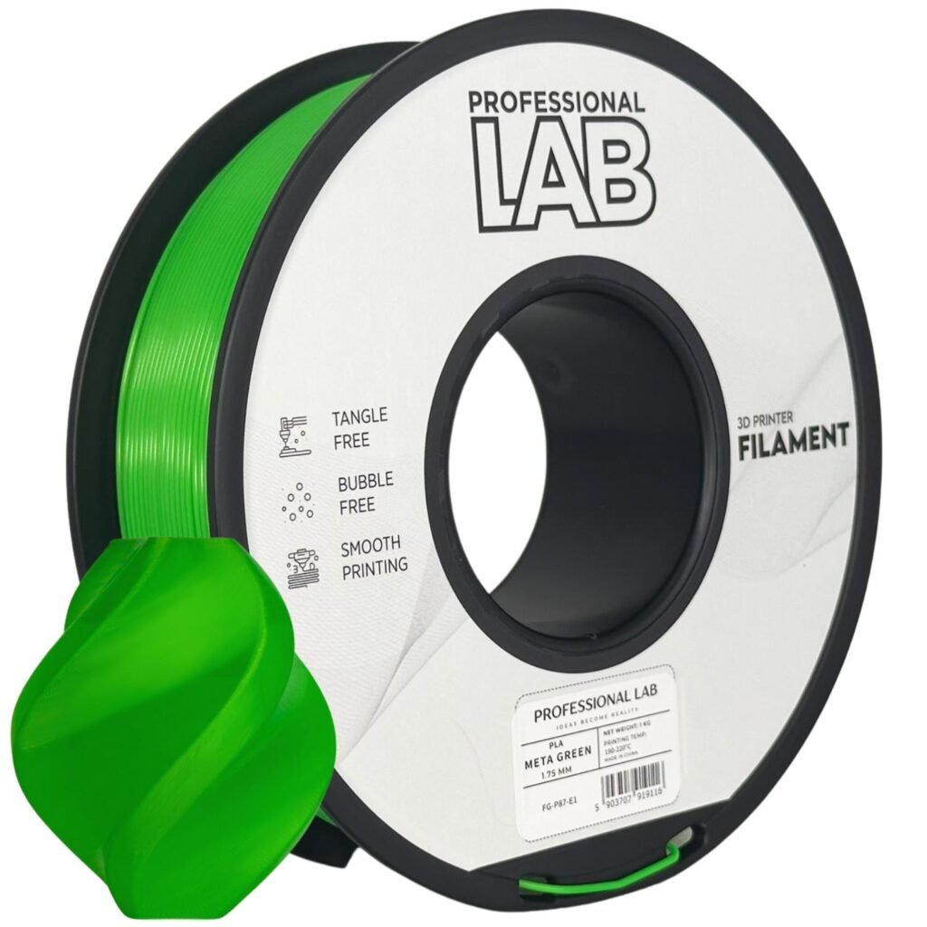 PLA meta green 1 kg 3D spausdinimo filamentas
