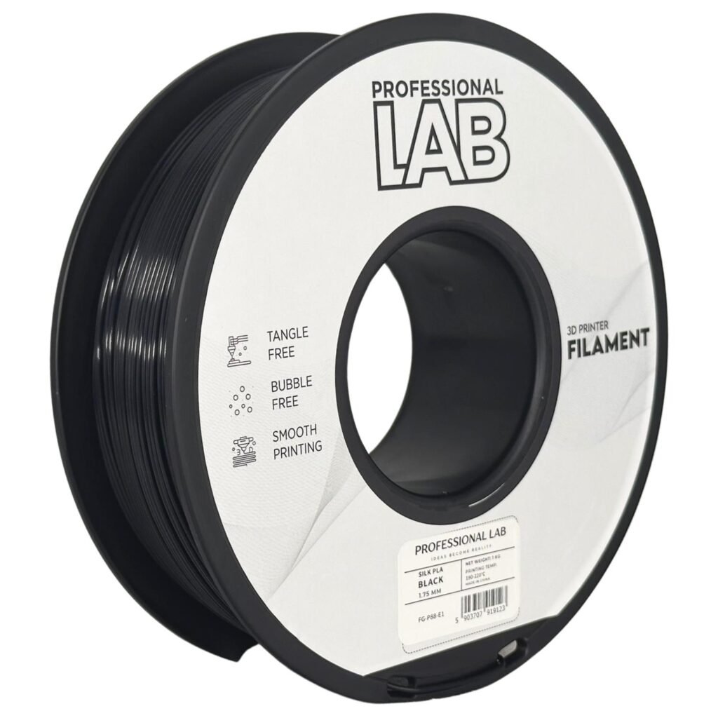Silk PLA black 1 kg 3D spausdinimo filamentas