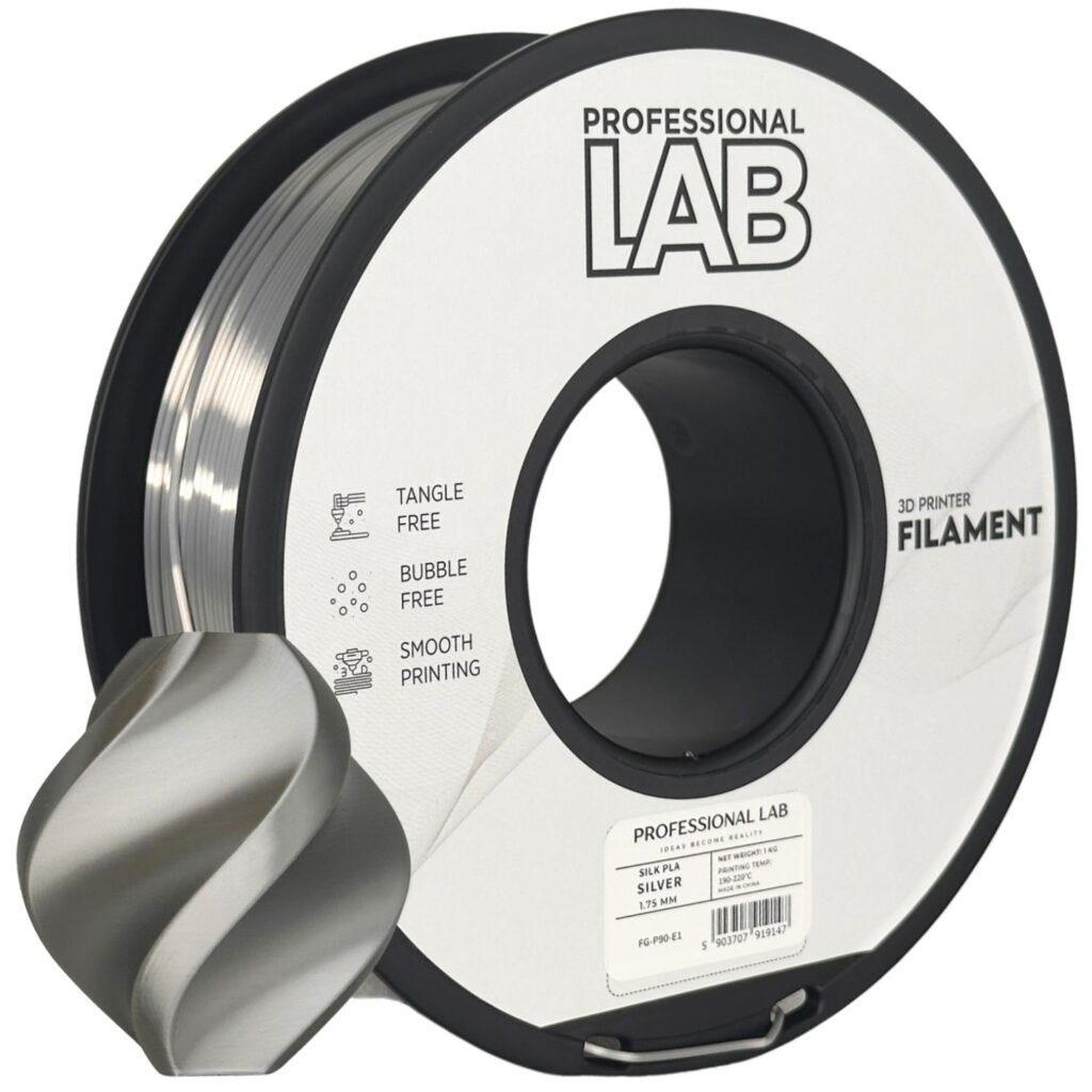 Silk PLA silver 1 kg 3D spausdinimo filamentas