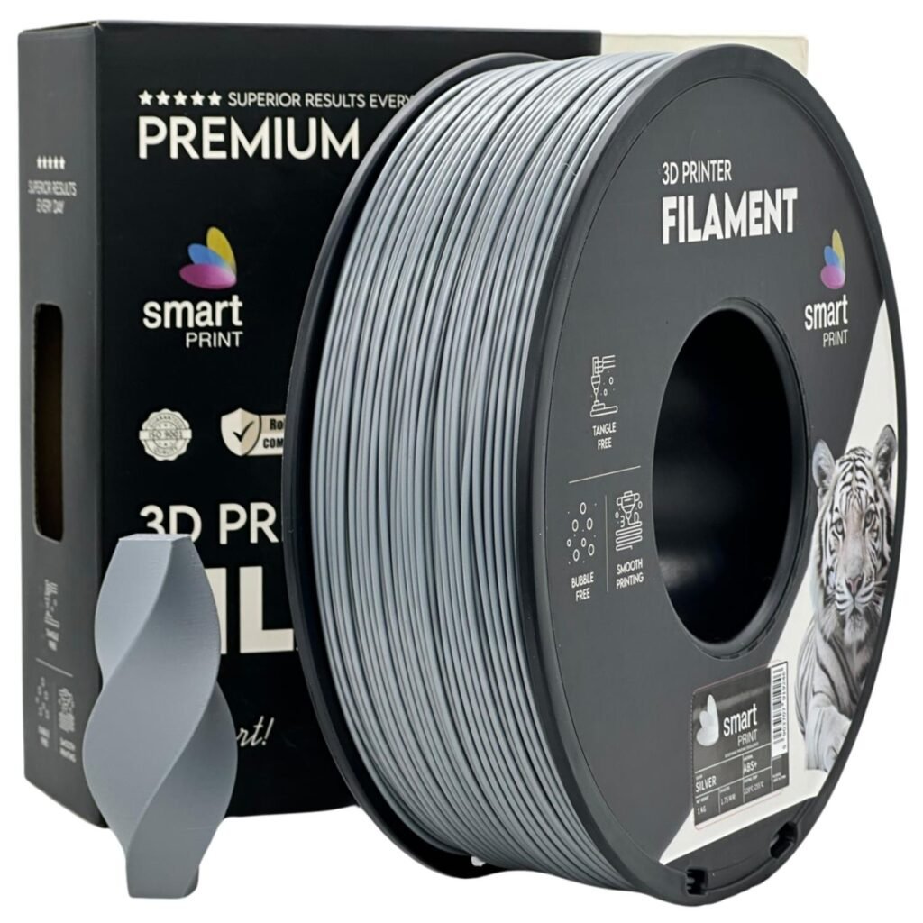 ABS+ silver 1 kg 3D spausdinimo filamentas