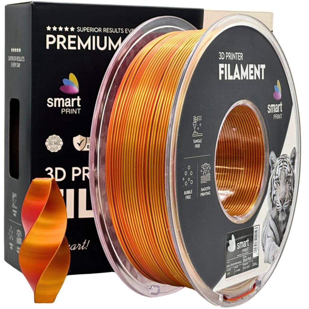 Silk PLA Dual Color red gold 1 kg 3D spausdinimo filamentas