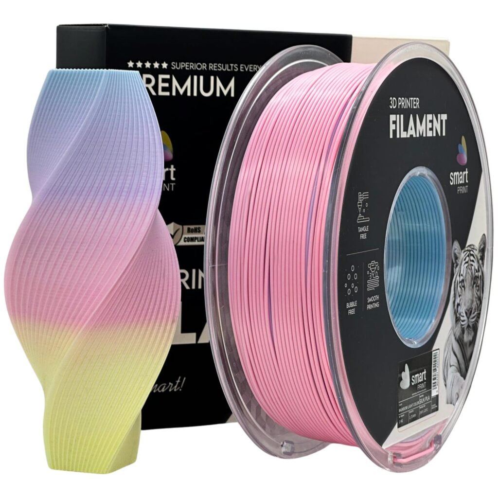 Silk PLA rainbow light color 1 kg 3D spausdinimo filamentas