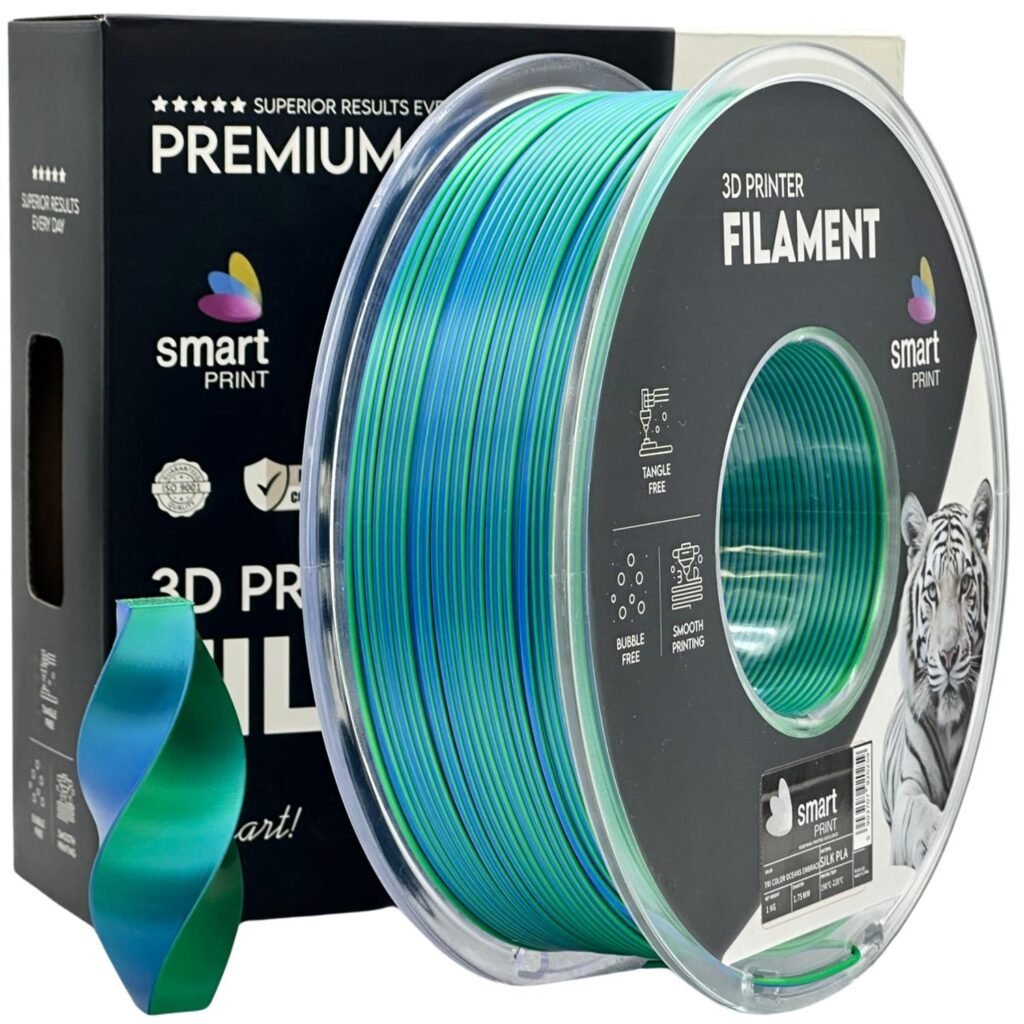 Silk PLA Tri Color Oceans Embrace 1 kg 3D spausdinimo filamentas