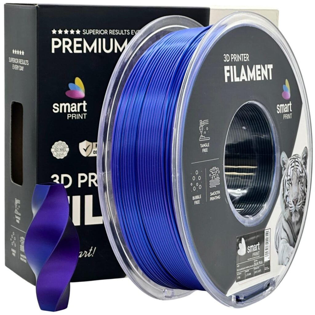 Silk PLA Tri Color blue purple black 1 kg 3D spausdinimo filamentas