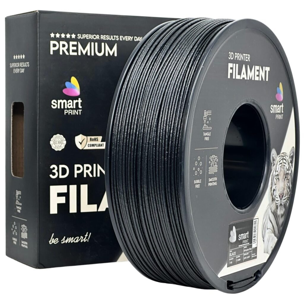 ASA glass fiber black 1 kg 3D spausdinimo filamentas
