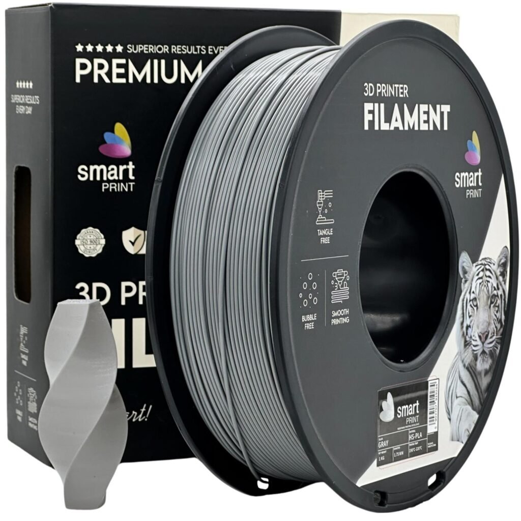 HS PLA gray 1 kg 3D spausdinimo filamentas