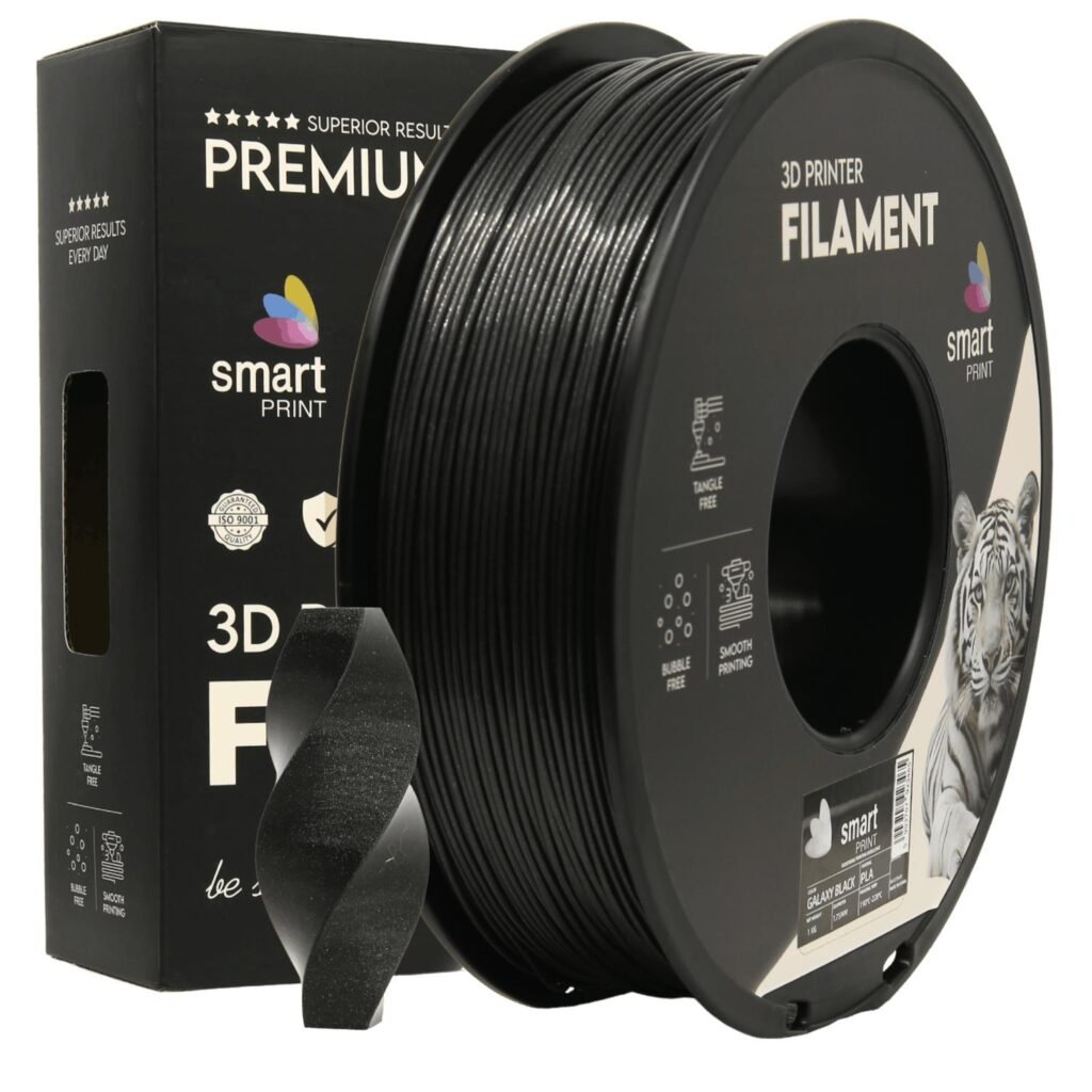 PLA galaxy black 1 kg 3D spausdinimo filamentas