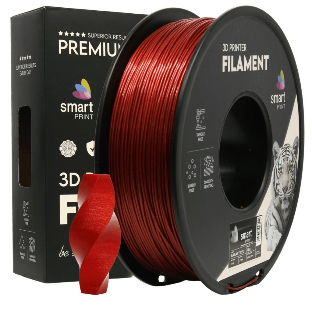 PLA galaxy red 1 kg 3D spausdinimo filamentas