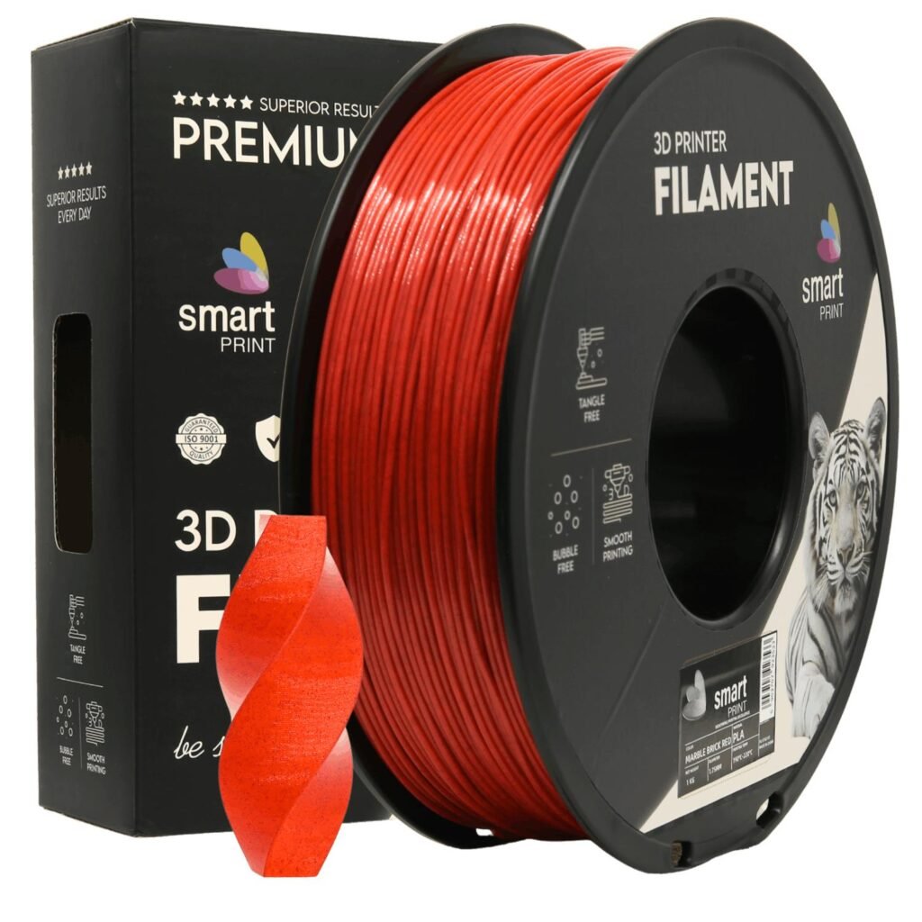 PLA marble brick red 1 kg 3D spausdinimo filamentas