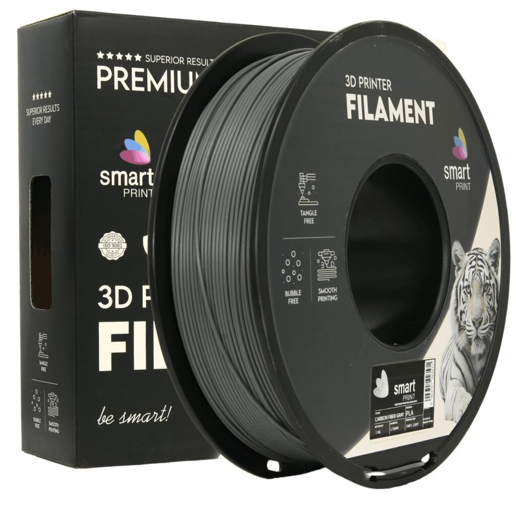 PLA Carbon Fiber gray 1 kg 3D spausdinimo filamentas