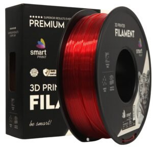 PETG transparent red (1 kg) 3D spausdinimo filamentas