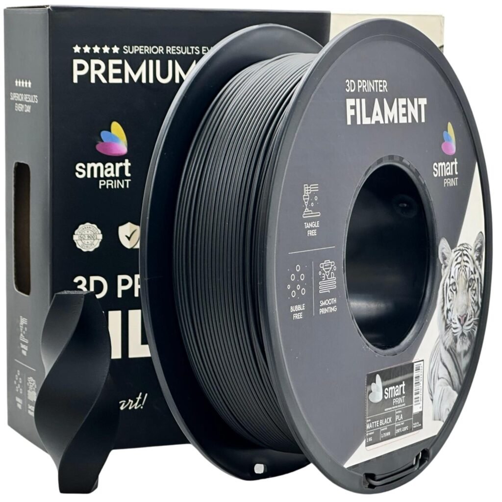 PLA matte black 1 kg 3D spausdinimo filamentas