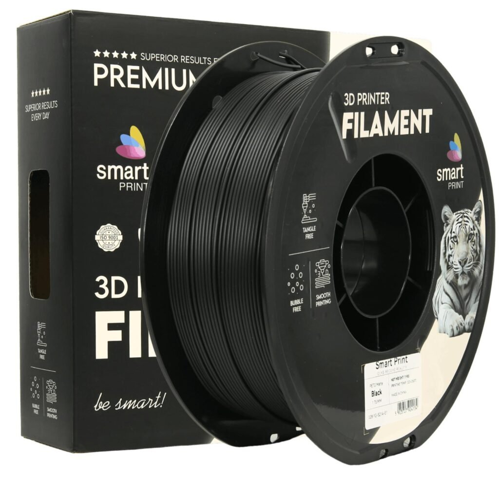 PETG matte black 1 kg 3D spausdinimo filamentas