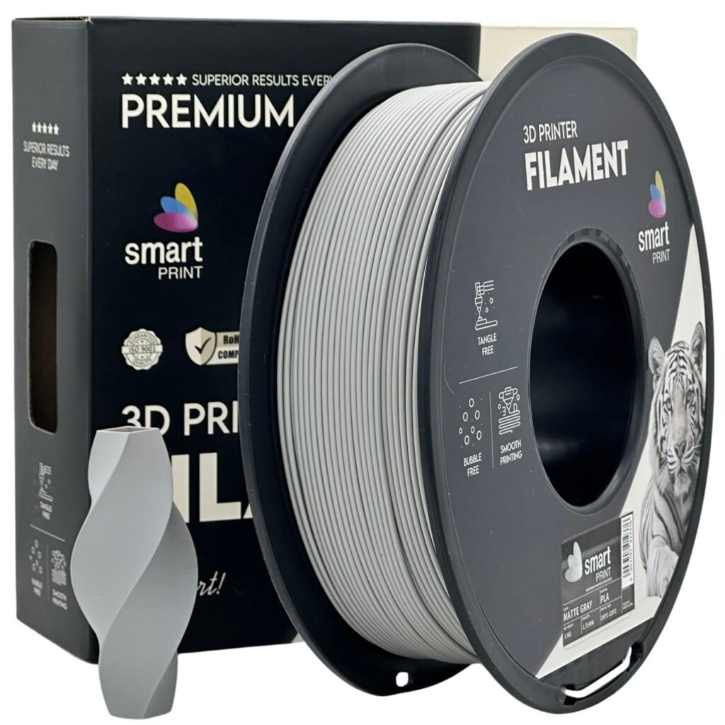 PLA matte gray 1 kg 3D spausdinimo filamentas