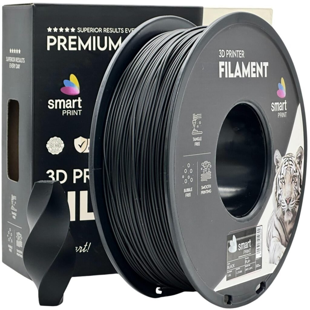 PLA+ black 1 kg 3D spausdinimo filamentas