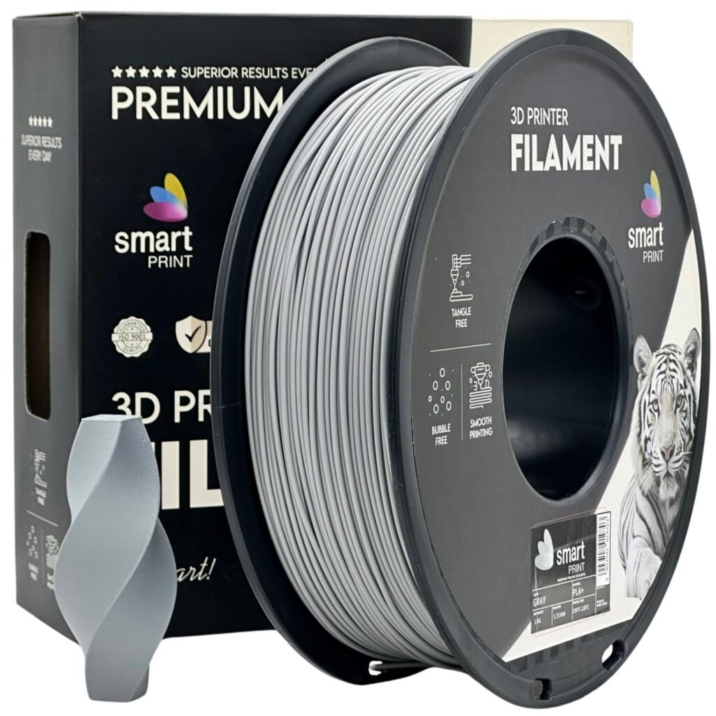 PLA+ gray 1 kg 3D spausdinimo filamentas