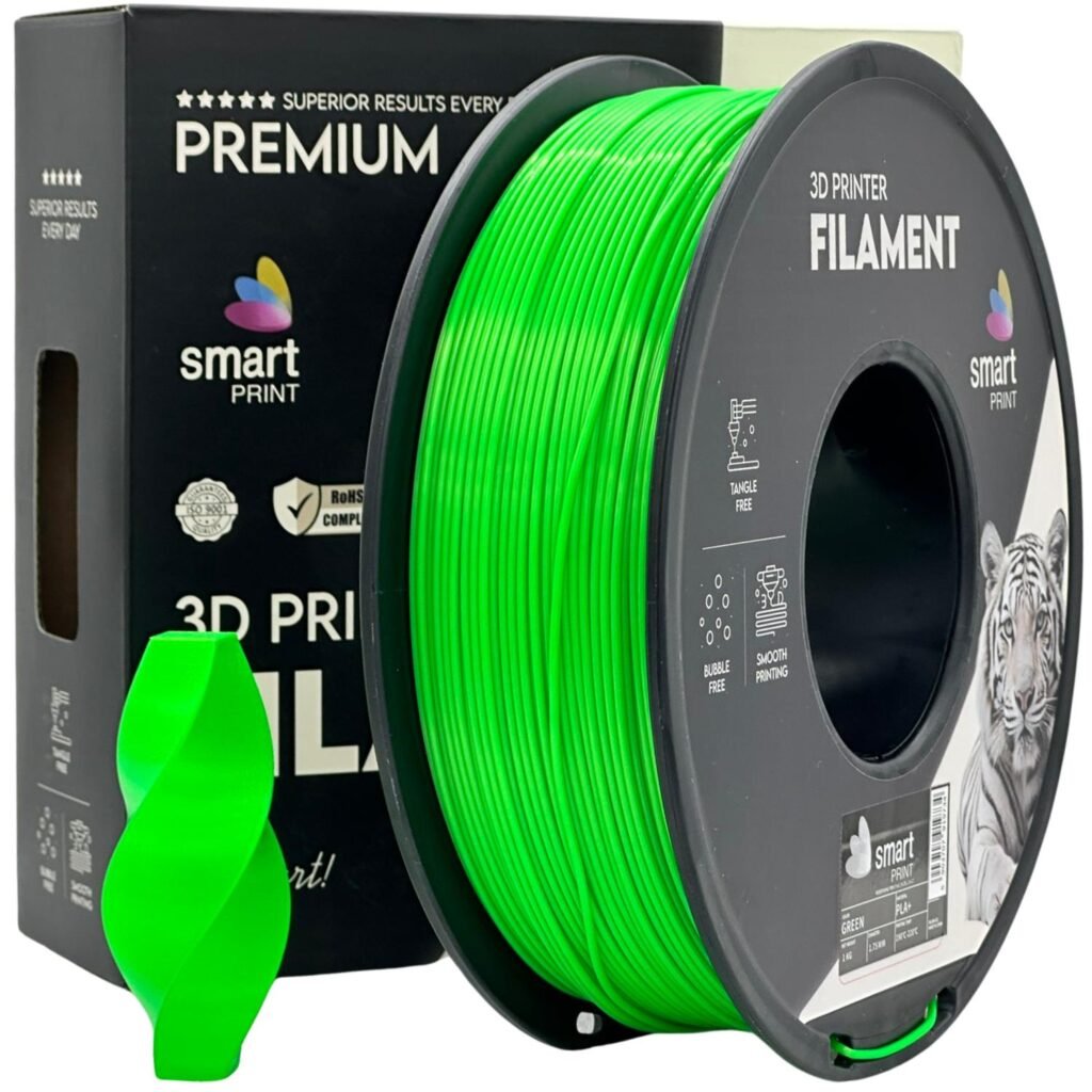PLA+ green 1 kg 3D spausdinimo filamentas