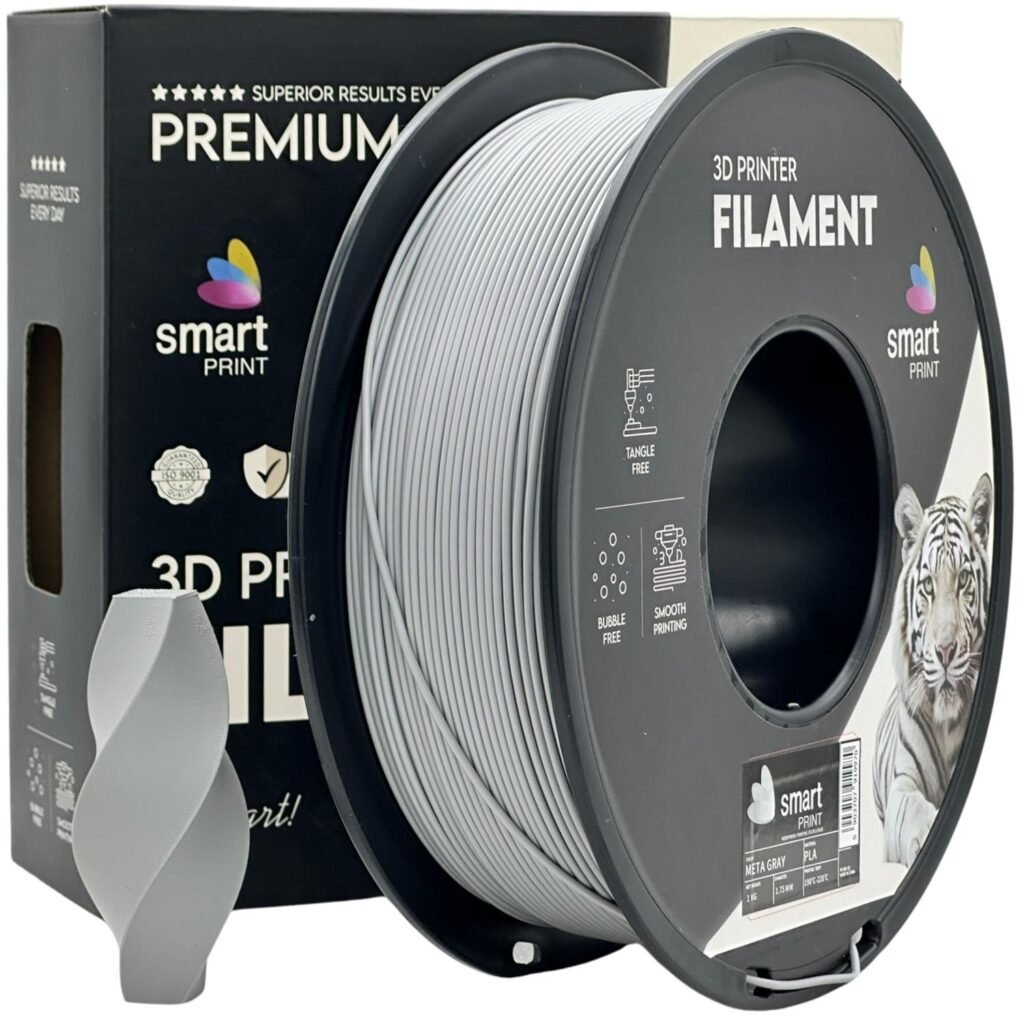 PLA meta gray 1 kg 3D spausdinimo filamentas