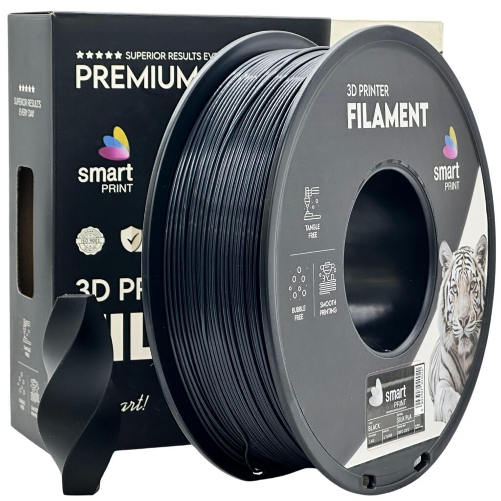 Silk PLA black 1 kg 3D spausdinimo filamentas