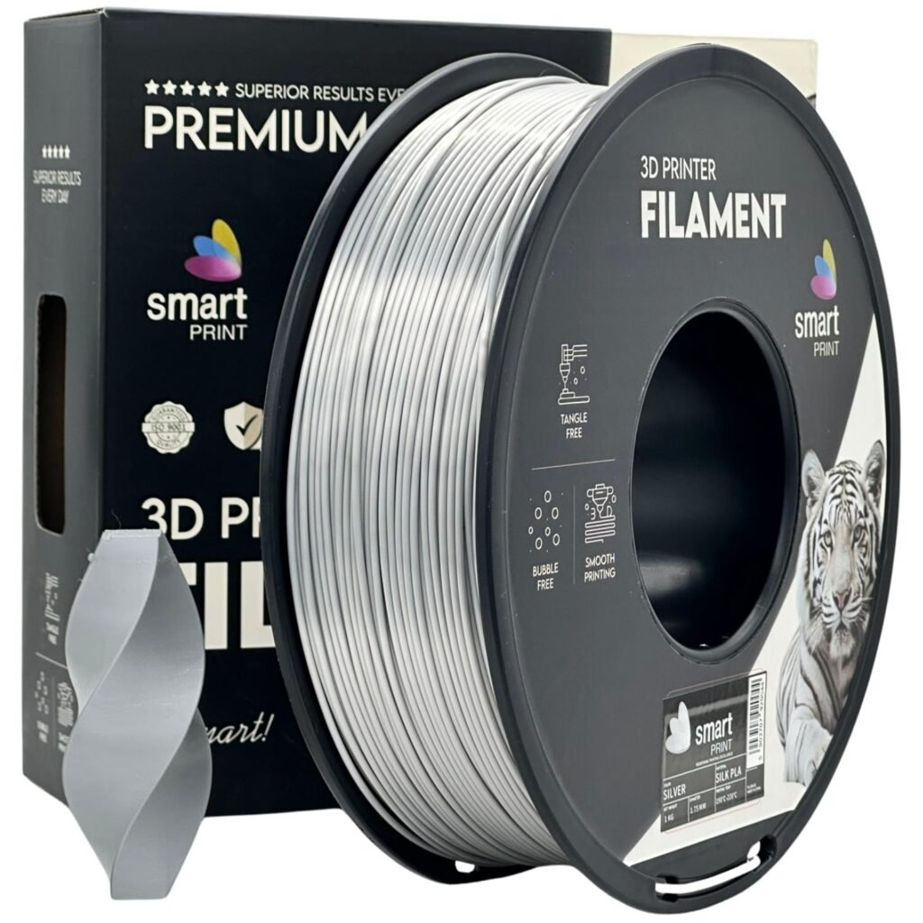 Silk PLA silver 1 kg 3D spausdinimo filamentas
