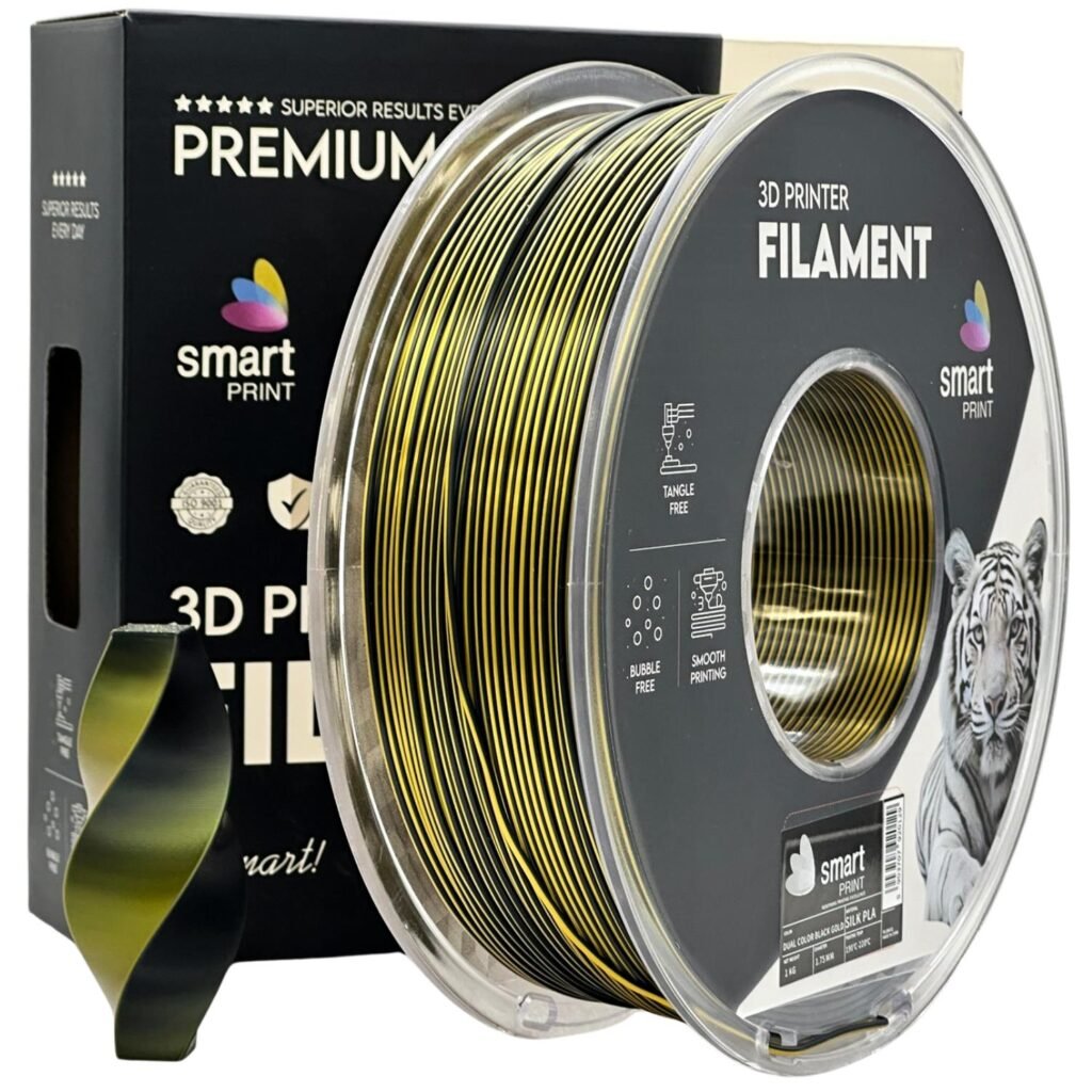 Silk PLA Dual Color black gold 1 kg 3D spausdinimo filamentas